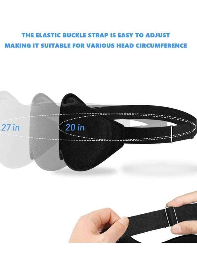 Upgraded 3D Contoured Cup Sleep Mask For Side Sleeper Men Women Block Out Light Eye mask with Adjustable Strap Breathable Soft For Sleeping Yoga Traveling Black - Image 4