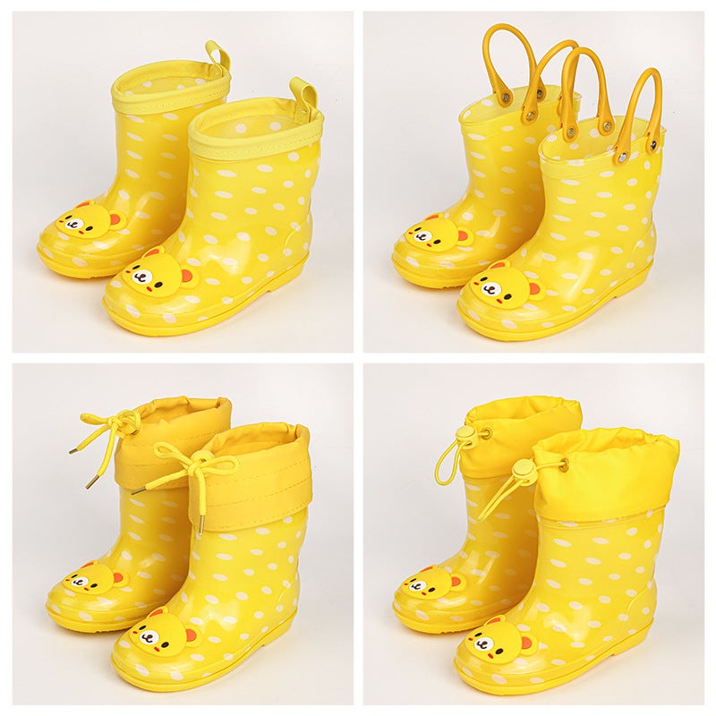 Export Creative Flower Cloth Cartoon Children Rain Shoes Boots Water Sleeve Rubber Shoes Non-Slip Soft Bottom Light A Generation Of Hair - Image 3
