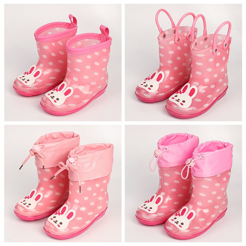 Export Creative Flower Cloth Cartoon Children Rain Shoes Boots Water Sleeve Rubber Shoes Non-Slip Soft Bottom Light A Generation Of Hair - Image 2