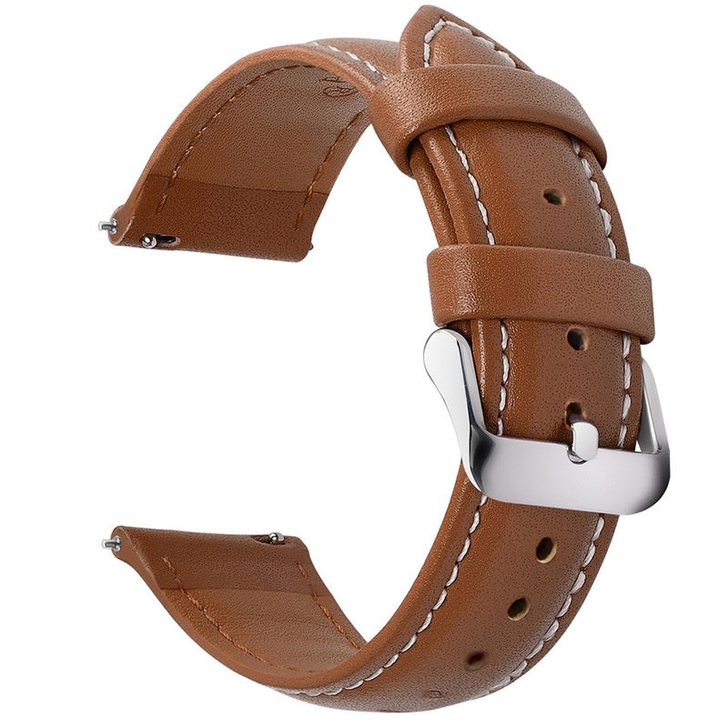 Fullmosa 12 Colors for Quick Release Leather Watch Band Fullmosa Axus Genuine Leather Watch StrapBrown22mm - Image 2