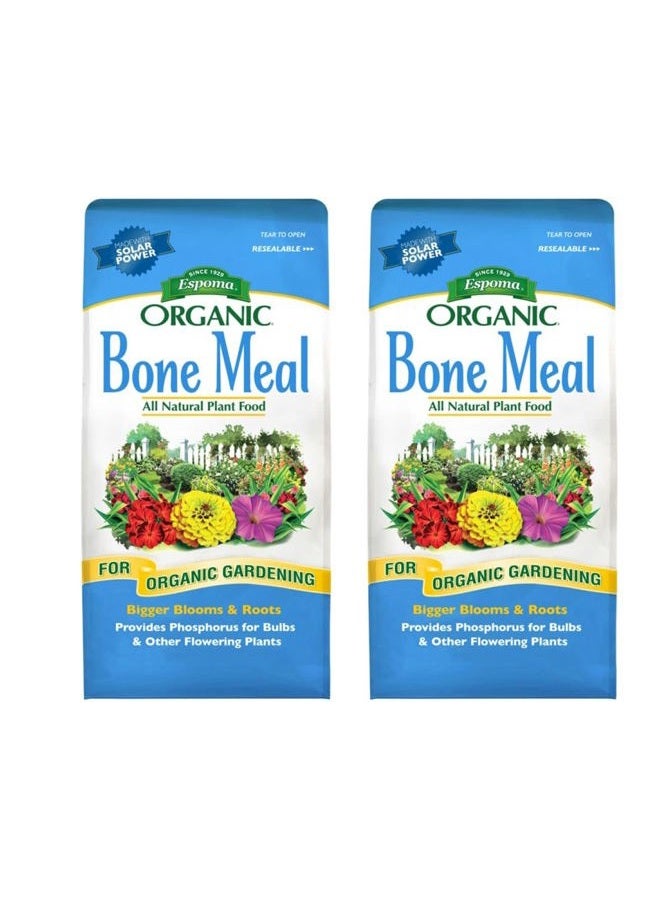 Espoma Organic Bone Meal Fertilizer 4-12-0. All-Natural Plant Food Source of Nitrogen and Phosphorus For Organic Gardening. For Bulbs & Other Flowering Plants. 4 lb. bag; Pack of 2 - Image 1