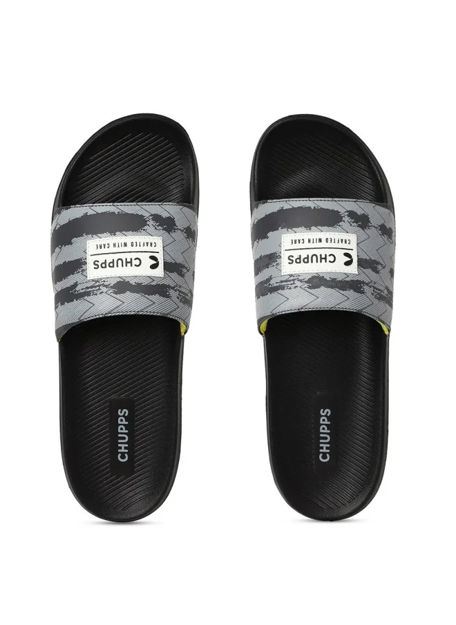 تشيبس CHUPPS Black And Grey Sliders For Men