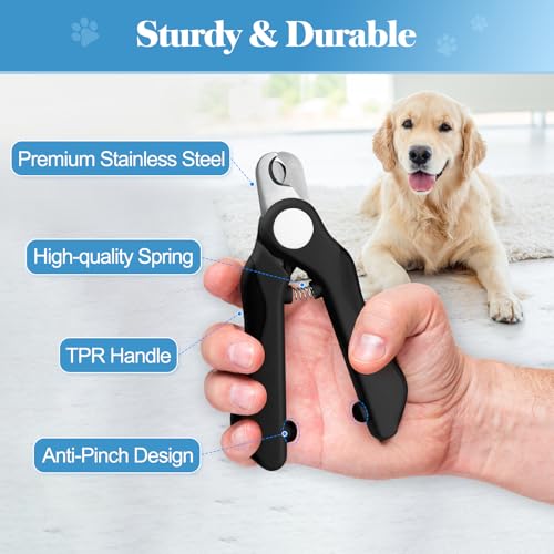 Swihauk Heavy Duty Dog Nail Clippers and Trimmers, Professional Pet Nail Clippers with Nail File for Dogs Cats Small Animal, Claw Clippers with Safety Guard to Prevent Over-Cutting, Black - Image 5