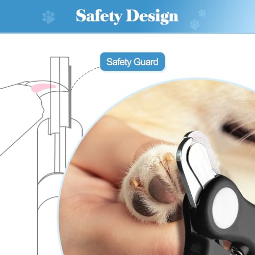 Swihauk Heavy Duty Dog Nail Clippers and Trimmers, Professional Pet Nail Clippers with Nail File for Dogs Cats Small Animal, Claw Clippers with Safety Guard to Prevent Over-Cutting, Black - Image 4