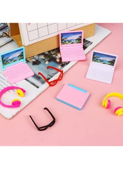 TBoxBo 30 Pcs Doll Dollhouse Accessories 1/12 Scale Dollhouse Phone Laptop Computer Headset Glasses Miniature Simulator Accessories Mini Scene Simulation Miniatures Playset  - Image 4