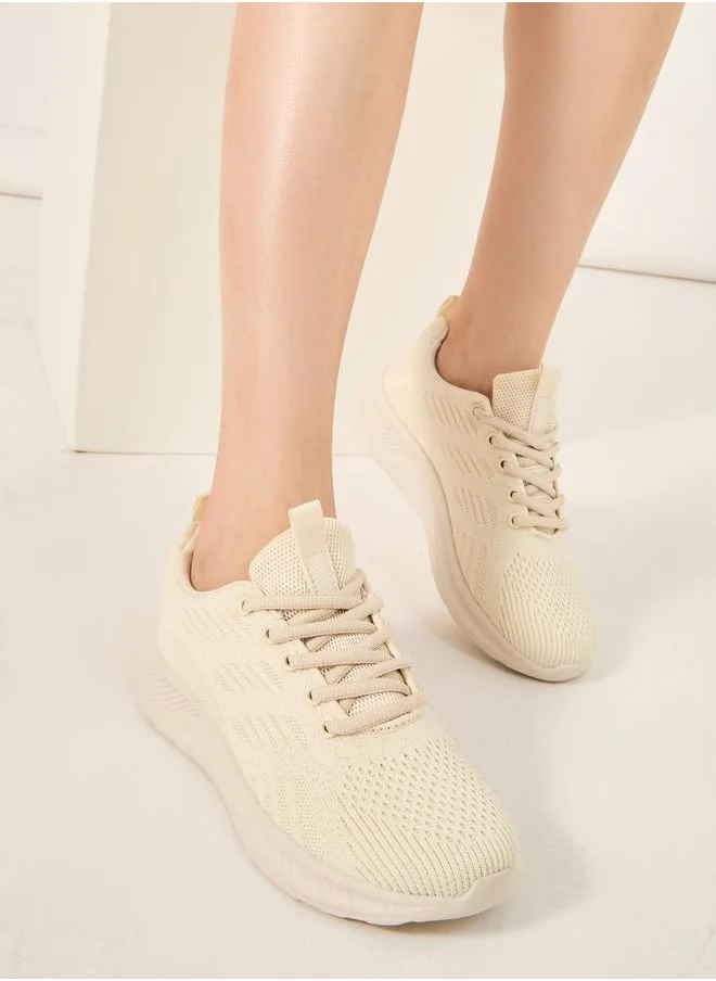 Styli Mesh Upper Lace Up Sport Sneakers