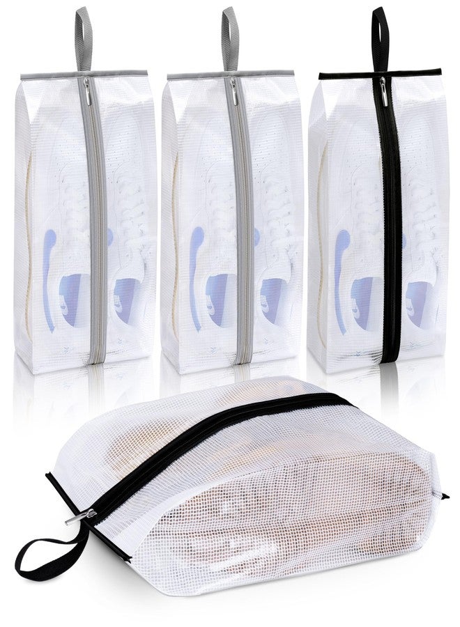 MISSLO Waterproof Shoe Bags for Travel 4 Pack XX-Large Shoe Storage Bag Clear Sneaker Pouch Portable Boots Organizer with Sturdy Zipper for Men & Women - Image 1