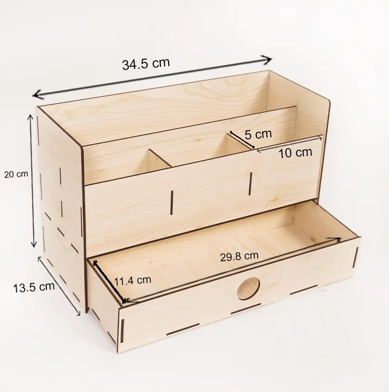 Notpa 3-Compartment Desktop Organizer with Drawers Document Shelf File Organizer AKÇA-ORG11