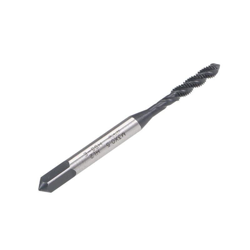 uxcell M3 x 0.5 Spiral Flute Thread Tap, Metric Machine Threading Tap HSS Nitriding Coated, Round Shank with Square End, H2 Tolerance, 2pcs - Image 3