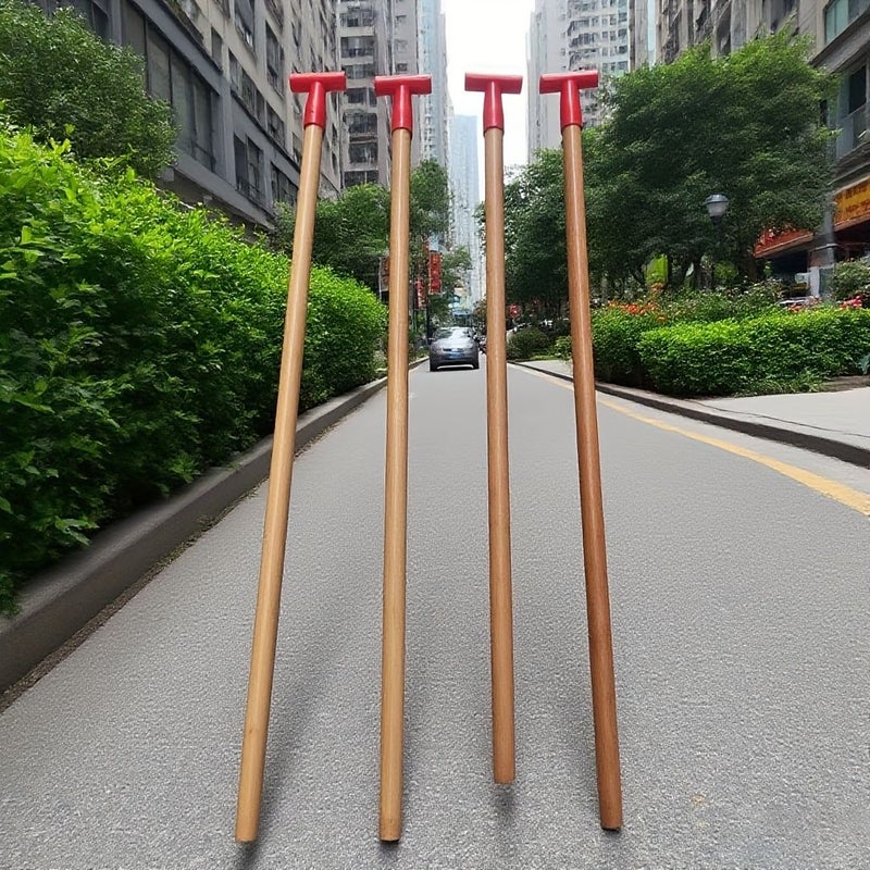 Type T Wooden Handle Garden Shovel 29.92 Inch Solid Wood Spade for Irrigation and Agricultural Use - Image 1
