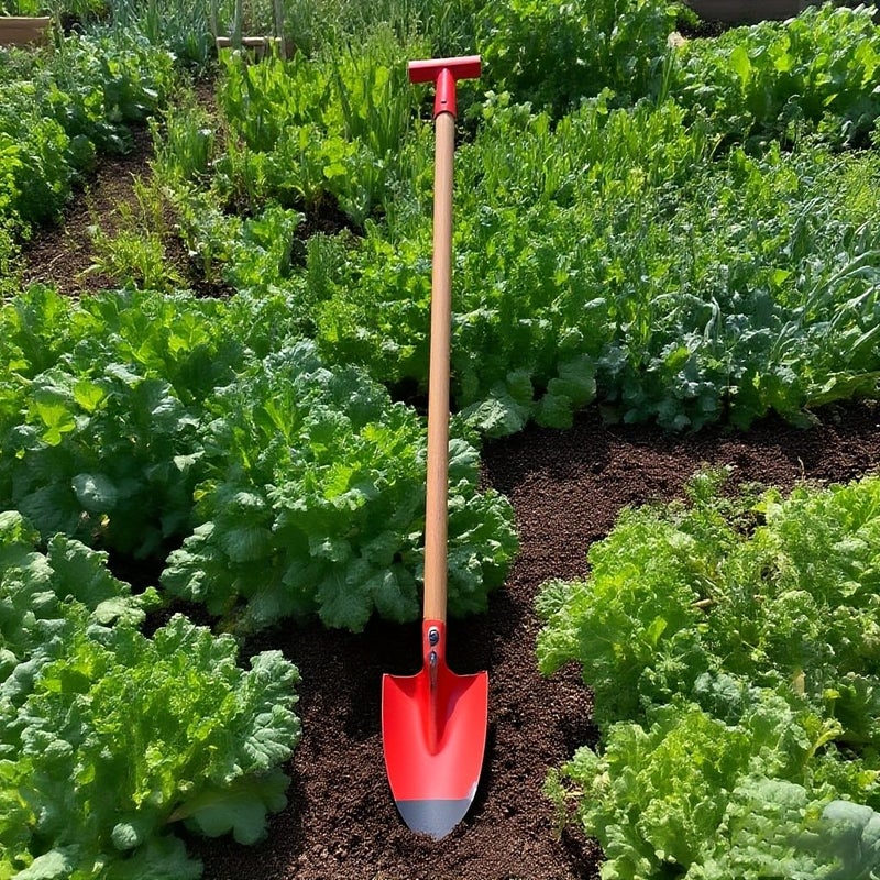 Type T Wooden Handle Garden Shovel 29.92 Inch Solid Wood Spade for Irrigation and Agricultural Use - Image 4