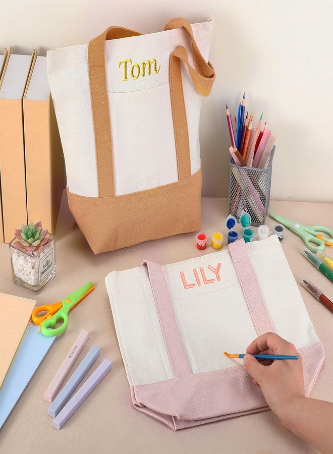 Eccliy Mini Canvas Tote Bags Sublimation Small Tote Shopping Bag with Pocket Handle Blank Heavy Duty Reusable Canvas Pack, Morandi Color, 13" X 11" X 6" - Image 5