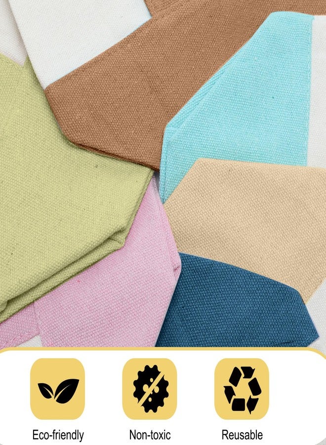 Eccliy Mini Canvas Tote Bags Sublimation Small Tote Shopping Bag with Pocket Handle Blank Heavy Duty Reusable Canvas Pack, Morandi Color, 13" X 11" X 6" - Image 4