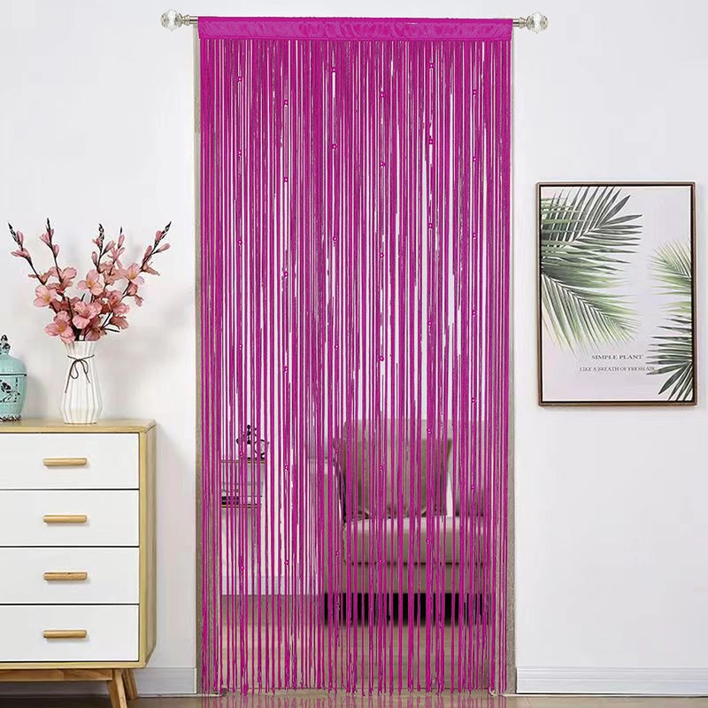 HSYLYM Beaded Doorway Curtain Door Beads Dense String Curtains Fringe Hippie Perfect for Wall Hanging Decor Room Divider Privacy Doors Window Closet Doorways Decorations (100x280cm Rose) - Image 1
