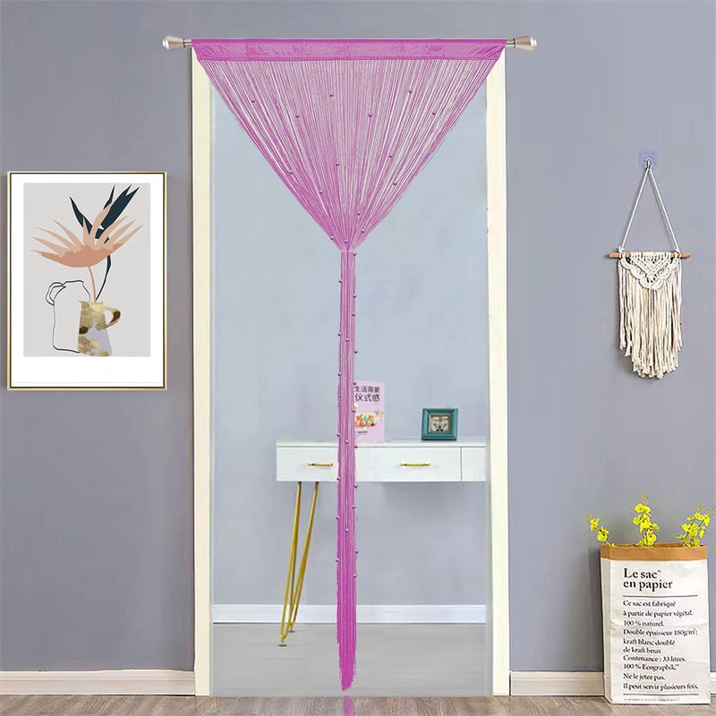 HSYLYM Beaded Doorway Curtain Door Beads Dense String Curtains Fringe Hippie Perfect for Wall Hanging Decor Room Divider Privacy Doors Window Closet Doorways Decorations (100x280cm Rose) - Image 3