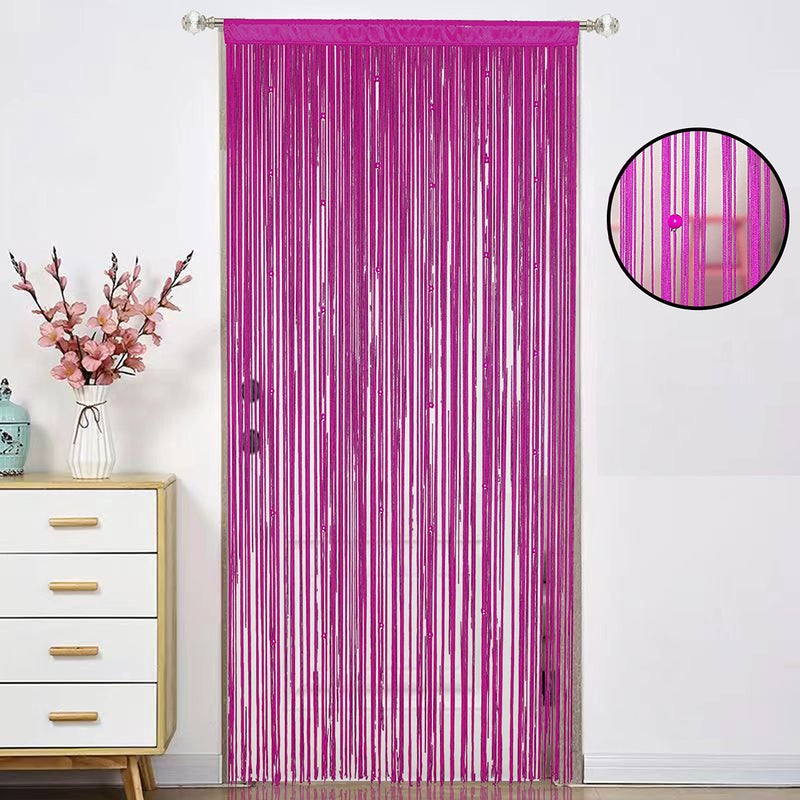 HSYLYM Beaded Doorway Curtain Door Beads Dense String Curtains Fringe Hippie Perfect for Wall Hanging Decor Room Divider Privacy Doors Window Closet Doorways Decorations (100x280cm Rose) - Image 2