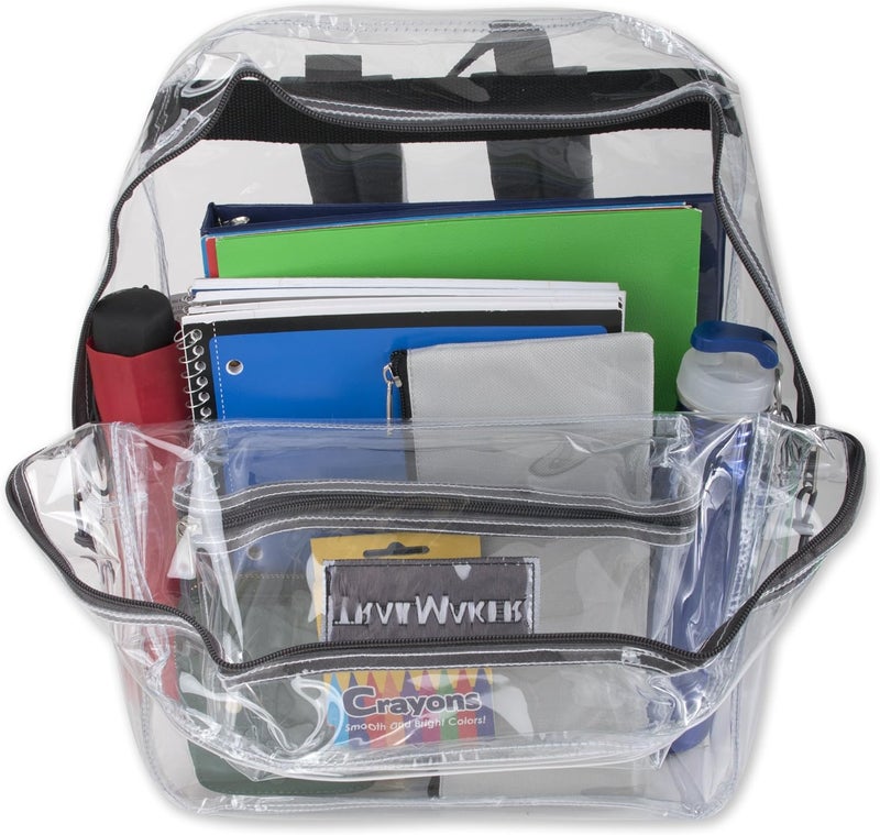 Trailmaker Clear Backpack Heavy Duty with Padded Straps, Side Pockets for Kids, Boys, Girls, School, Stadium Approved Events - Image 3
