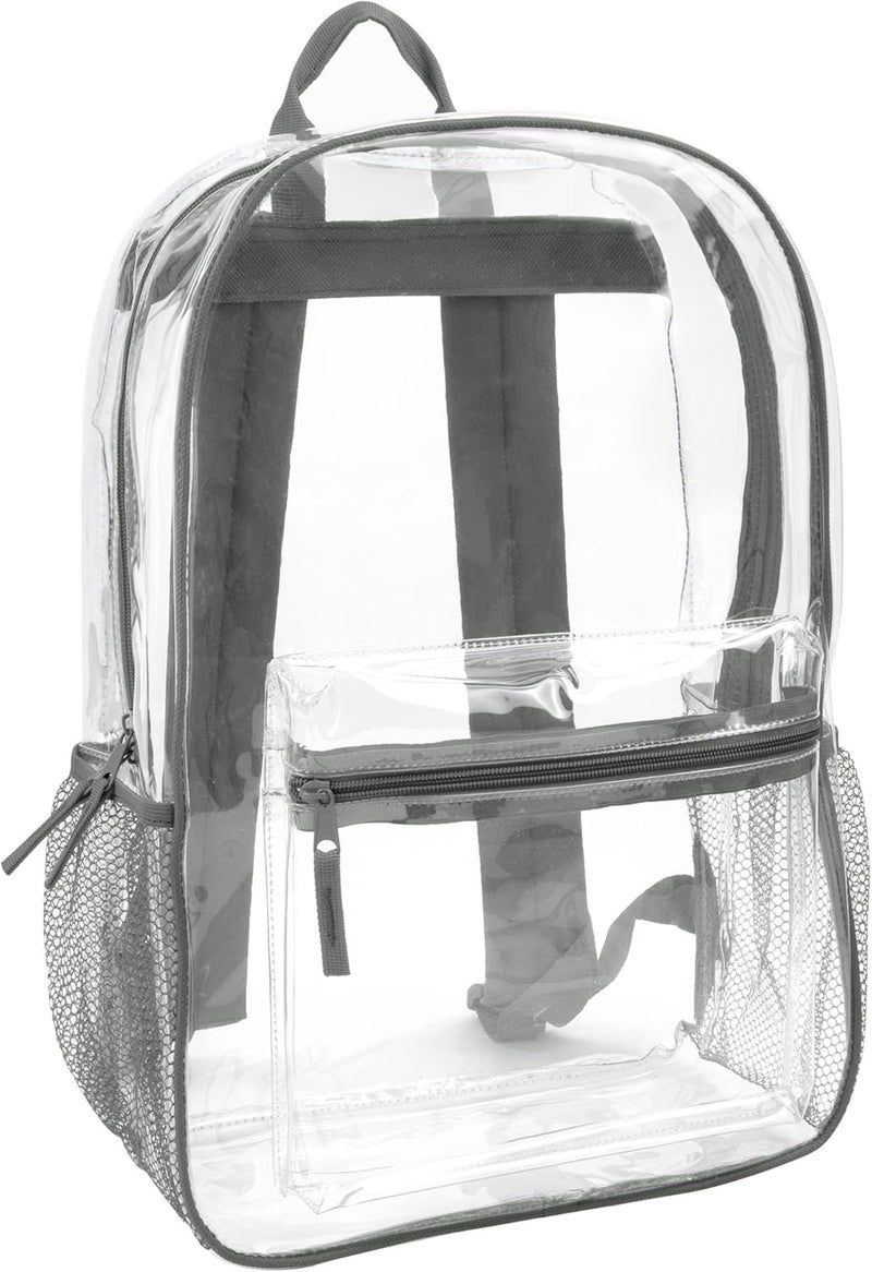 Trailmaker Clear Backpack Heavy Duty with Padded Straps, Side Pockets for Kids, Boys, Girls, School, Stadium Approved Events - Image 1