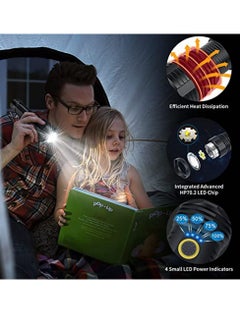 Cool Baby COOLBABY Rechargeable LED Torch High Lumen, 90000 Lumen Super Bright Tactical Torch with 5 Light Modes and 26650 Battery Zoom Waterproof Torch with Zoom for Hiking Camping Ride or Emergency (Black)  - Image 2