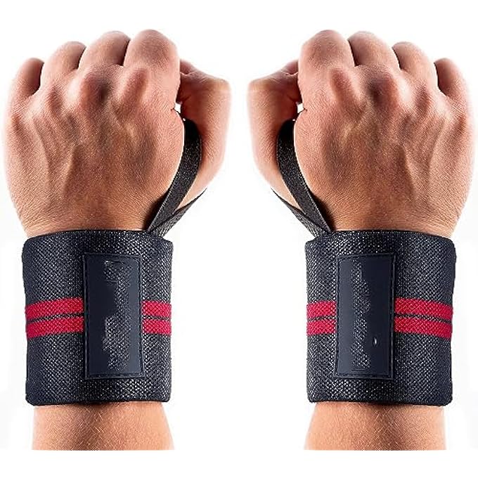 LAVVON Wrist Wraps Support Weightlifting - 18" Professional Weight Lifting Straps For Bench Overhead Press, Dips And Curls - Wristbands For Olympic Lifting Gym Workout,Strength Training Powerlifting - Image 2