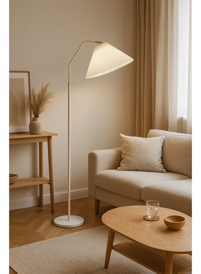 Fullight Modern Arc LED Floor Lamp, White, Tricolor Dimmable, App & Remote Control, 3-Level Dimming, 12W LED, E27, 156×30 cm, for Living Room, Bedroom, Office - Image 1