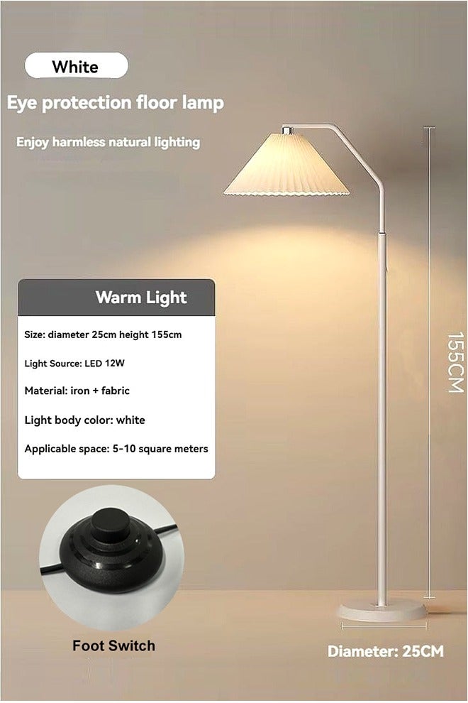 Fullight Modern Arc LED Floor Lamp, White, Tricolor Dimmable, App & Remote Control, 3-Level Dimming, 12W LED, E27, 156×30 cm, for Living Room, Bedroom, Office - Image 4