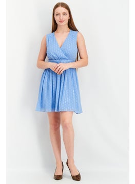 Women Textured Sleeveless Mini Dress, Blue - pzsku/Z529732CE687CE4D22902Z/45/_/1737900445/94411dc1-a55e-451c-874d-029071e52009