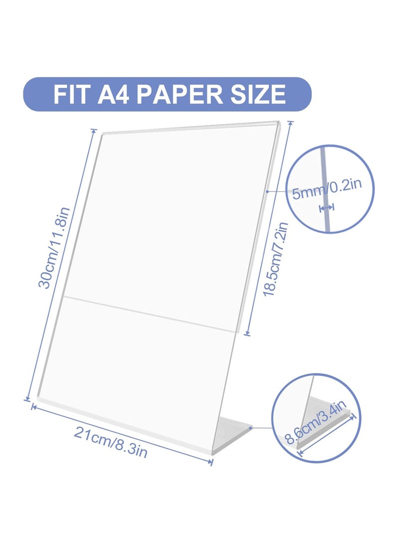 TPGP A4 Acrylic Sign Holder, 5 Pack L-Shape Perspex A4 Menu Display Stand for Poster, Office Store Restaurant - Image 2