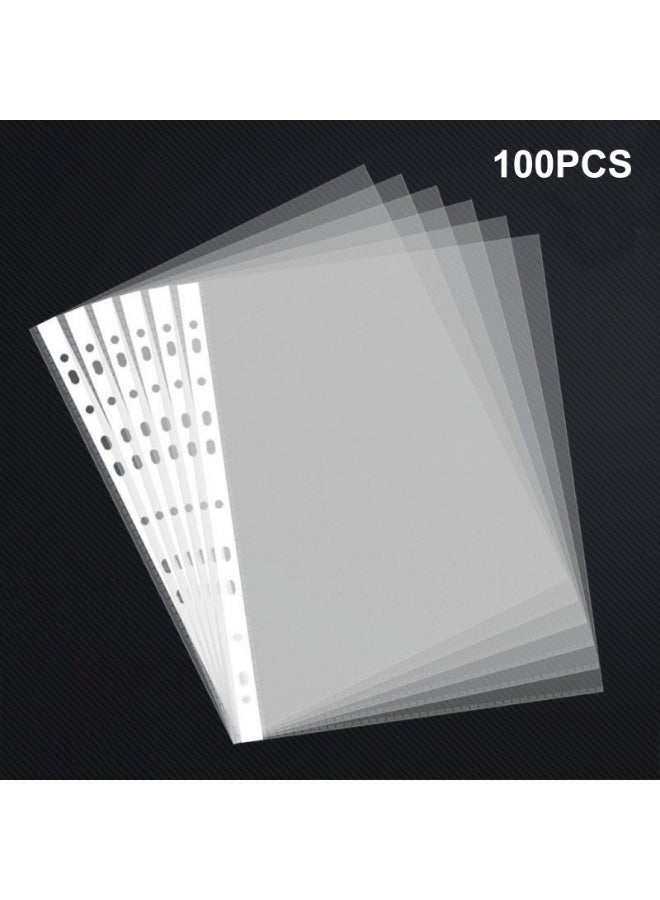 100 قطعة حقيبة ملفات A4، واقيات صفحات بلاستيكية سميكة بـ 11 فتحة لحماية الصفحات - Image 1