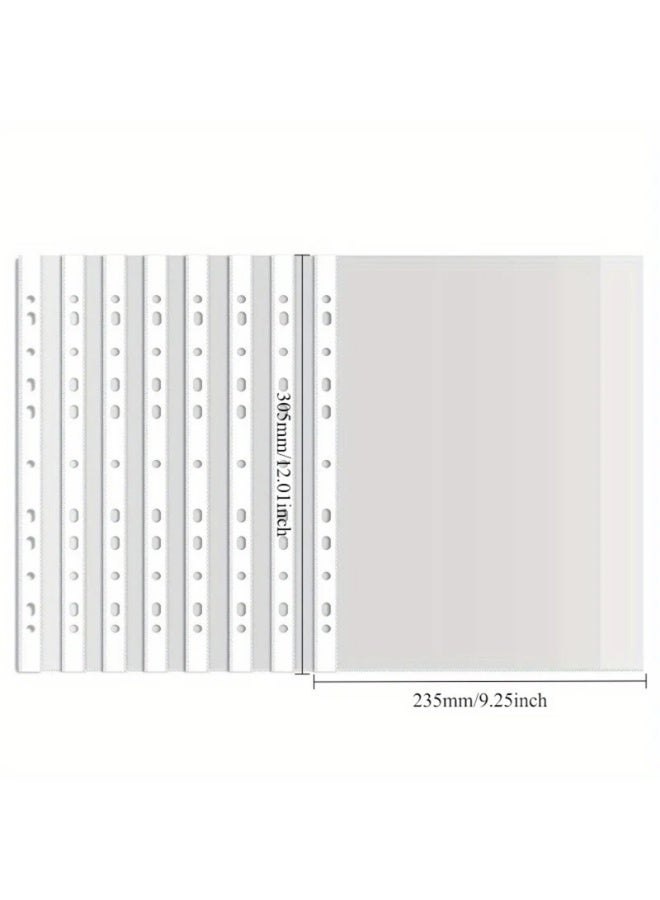 100 قطعة حقيبة ملفات A4، واقيات صفحات بلاستيكية سميكة بـ 11 فتحة لحماية الصفحات - Image 4