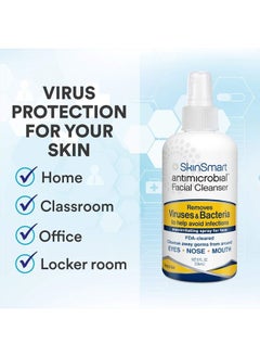 SkinSmart Antimicrobial Facial Cleanser Spray to Remove Viruses and Bacteria Around Eyes, Nose and Mouth, Fight Maskne, 8 oz Spray Non-Irritating Hypochlorous Spray  - Image 5