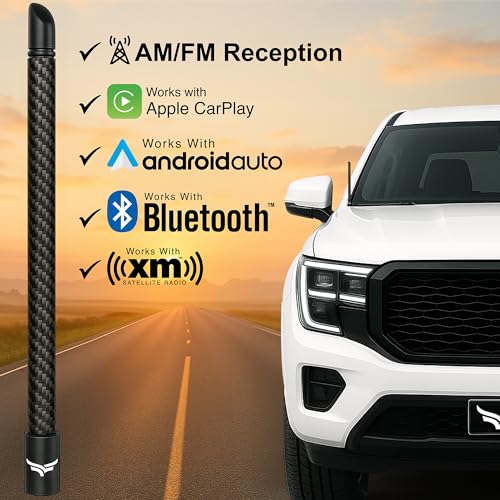 EcoAuto 12" Universal Short Stubby Truck Antenna — Truck Accessories for Ford, Dodge, GMC, Chevy, Jeep (2007+) - Anti Theft with Enhanced Reception — Ditch The Whip for a Sleek Antenna (Carbon Fiber) - Image 5