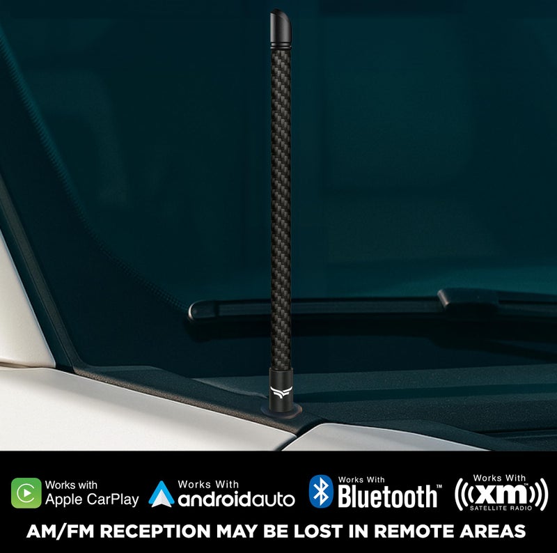 EcoAuto 12" Universal Short Stubby Truck Antenna — Truck Accessories for Ford, Dodge, GMC, Chevy, Jeep (2007+) - Anti Theft with Enhanced Reception — Ditch The Whip for a Sleek Antenna (Carbon Fiber) - Image 3