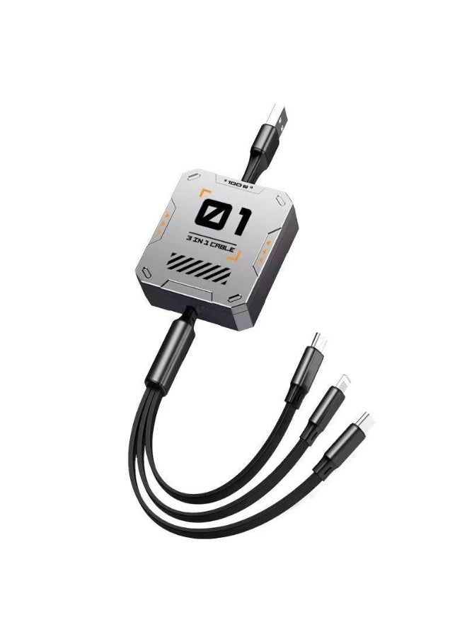 PROMASS 100W 3-in-1 Fast Charging USB Data Cable