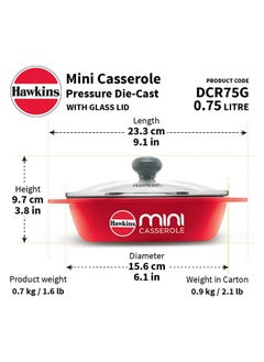 هاوكينز مقلاة صغيرة مصبوبة حمراء مع غطاء زجاجي، سعة 0.75 لتر، 5 مم - (Dcr75G) - pzsku/Z52974BE18B582F94CE33Z/45/_/1700753511/d2114d36-042f-42d2-aea6-88d7c6cdb460