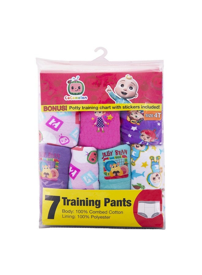 Coco Melon 7-Pack Girls Training Pants Underwear 100% Cotton Fun Potty Training 4T