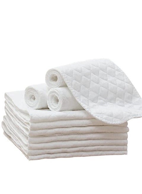 10Pcs Nappies Burp Cloths Muslin Cloths Absorbent Wash Cloths Folding Nappies for Baby