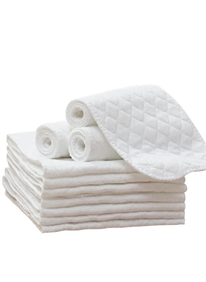 10Pcs Nappies Burp Cloths Muslin Cloths Absorbent Wash Cloths Folding Nappies for Baby