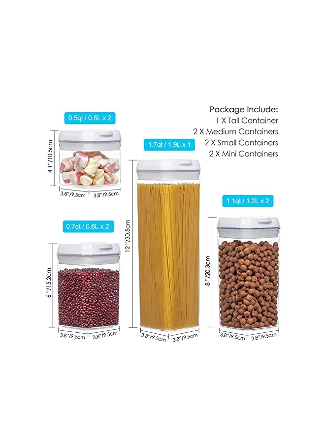 IAF Food Storage Containers Set,U-HOOME 7PCS/set Kitchen Pantry Organization and Storage Container, BPA Free Plastic Cereal Containers for Dry Food Storage- Include Labels & Marker - Image 5
