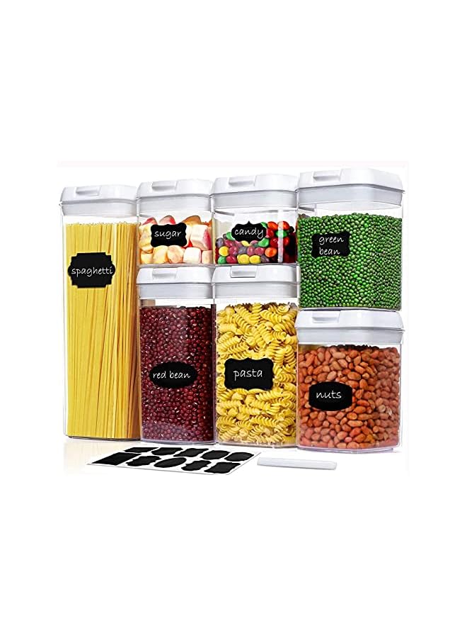 IAF Food Storage Containers Set,U-HOOME 7PCS/set Kitchen Pantry Organization and Storage Container, BPA Free Plastic Cereal Containers for Dry Food Storage- Include Labels & Marker - Image 2