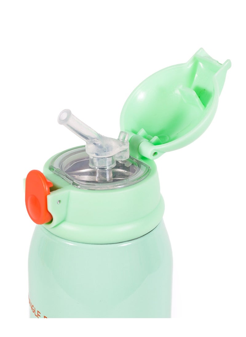 Milk & Moo - Milk&Moo Steel Kids Water Bottle with Bag 550ML Jungle Friends - Image 1