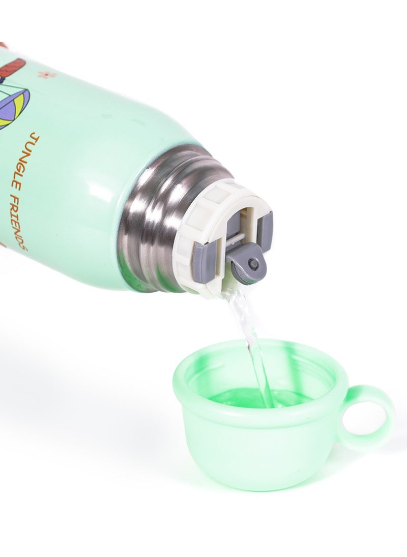Milk & Moo - Milk&Moo Steel Kids Water Bottle with Bag 550ML Jungle Friends - Image 1