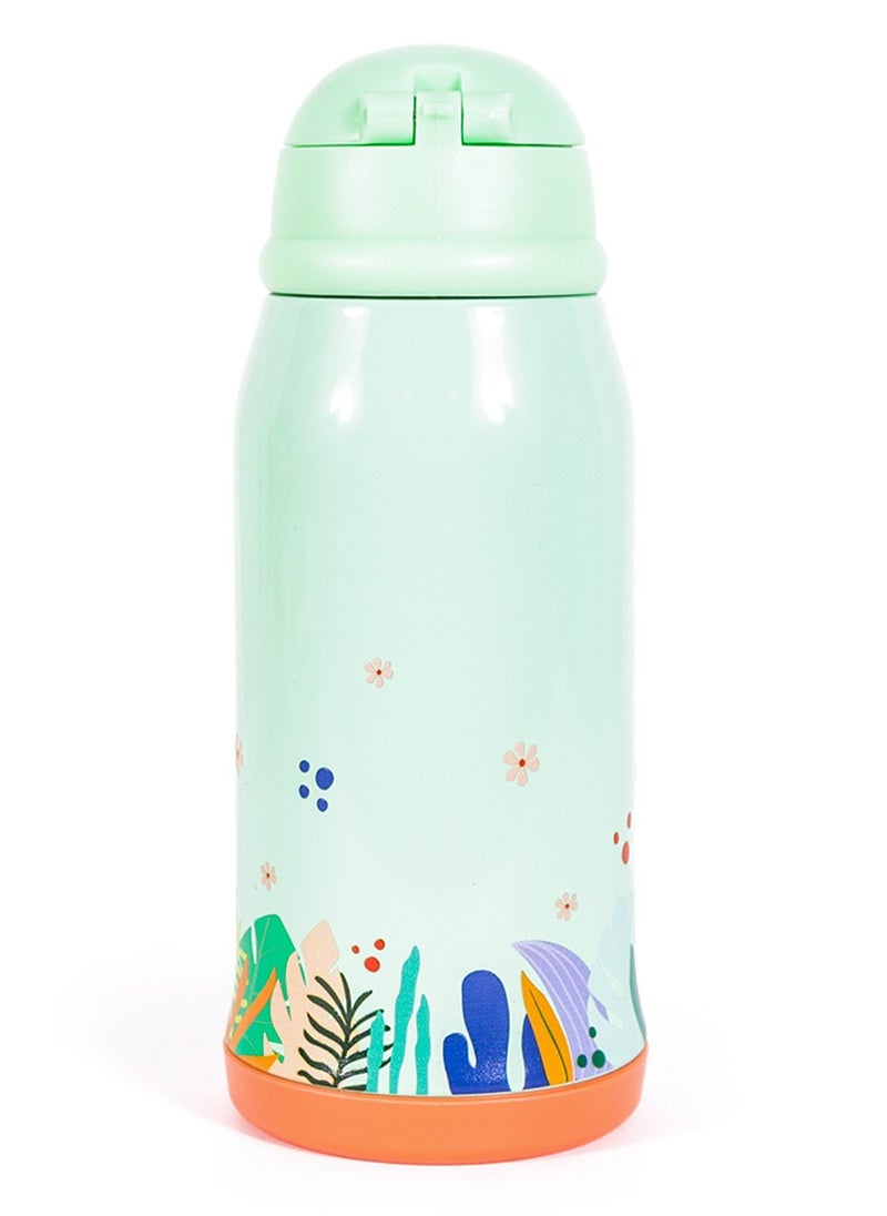 Milk & Moo - Milk&Moo Steel Kids Water Bottle with Bag 550ML Jungle Friends - Image 1