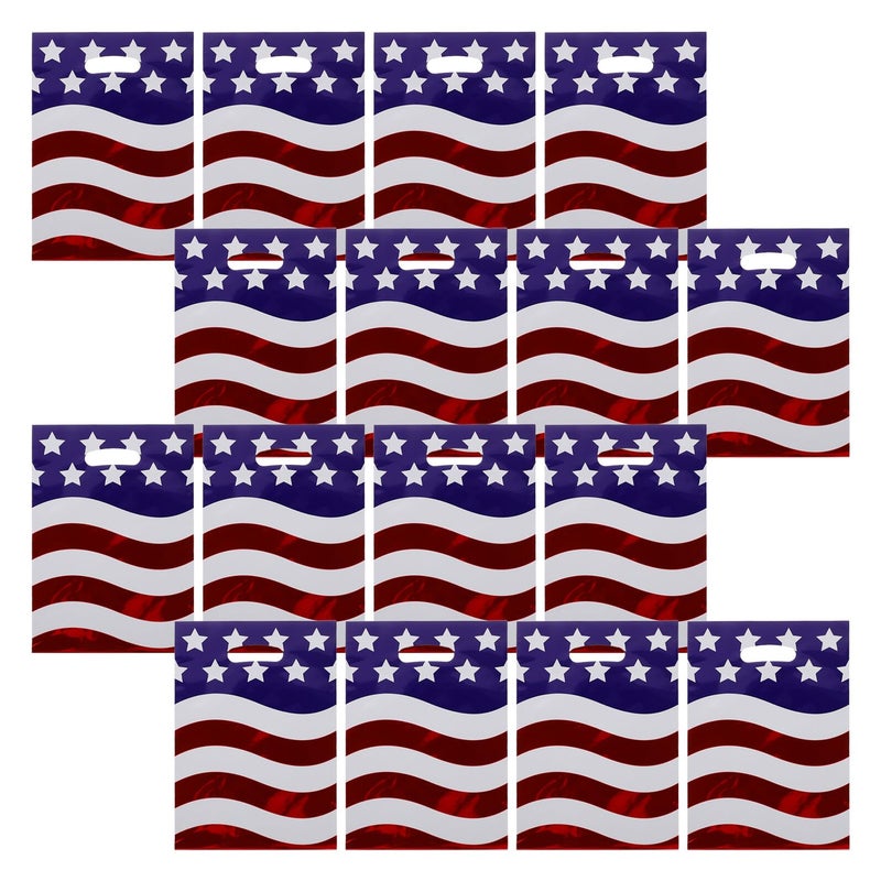 أكياس الحلوى الأمريكية الوطنية 10 قطع أكياس حلوى عيد الاستقلال بمقابض - Image 2