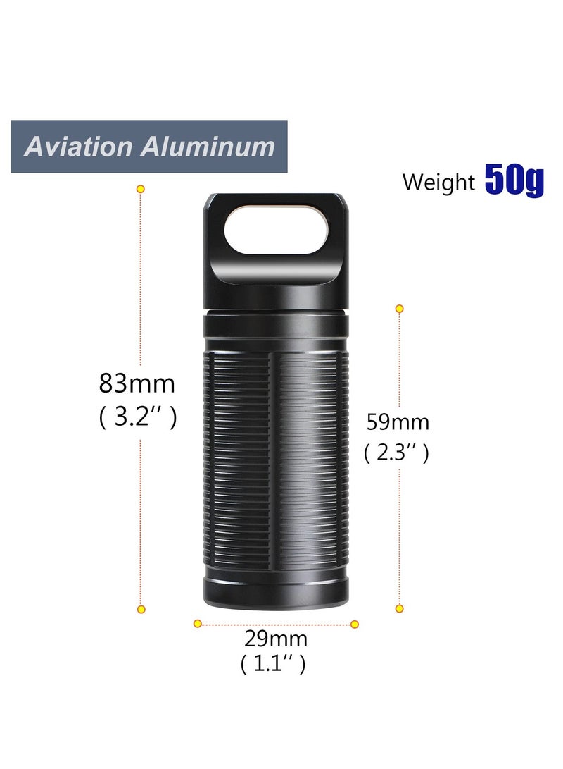 Generic Small Pill Box for Purse, Travel Pill Case Pocket, Daily Pill Box Vitamin Holder Organizer, Portable Waterproof Aluminum Pill Container Keychain Pill Holder Mini Pill Organizer Black (Large, Grey)  - Image 2