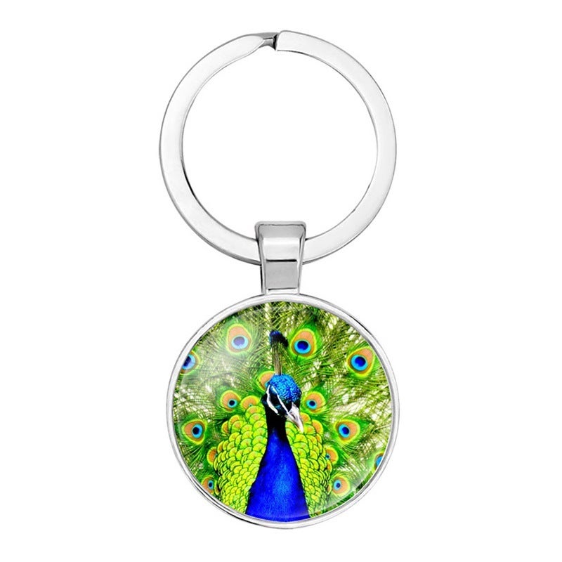 wish hot Yiwu commodity beautiful peacock Time Gem key ring creative fashion accessories gift wholesale - Image 1