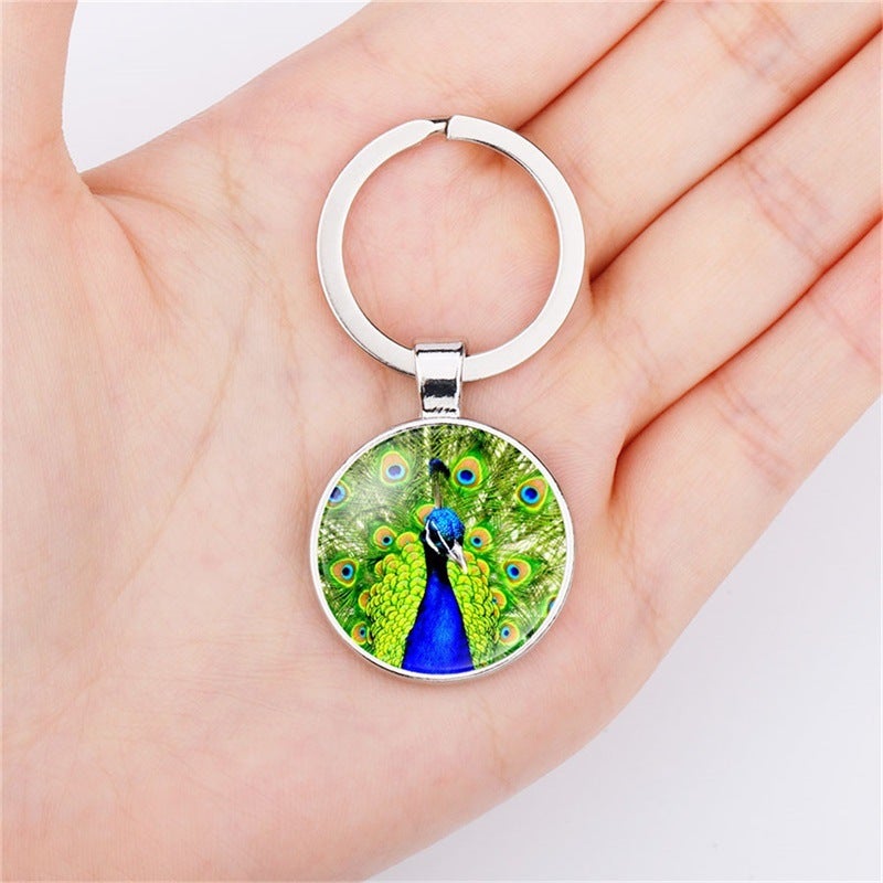 wish hot Yiwu commodity beautiful peacock Time Gem key ring creative fashion accessories gift wholesale - Image 3