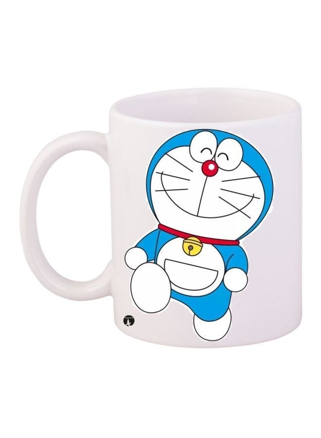 RYN Cute Doraemon Printed Coffee Mug White/Blue/Red 11ounce