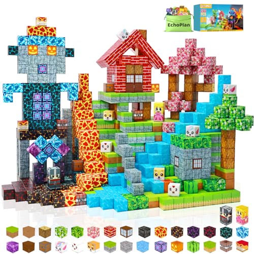 EchoPlan 150PCS Magnetic Blocks Magnetic Building Blocks STEM Constructions Magnet Blocks for Boys Girls Age 3 4 5 6 7 8 9 10 Sensory Stacking Toy Christmas Birthday Gifts for Kids 1 Large Size - Image 1