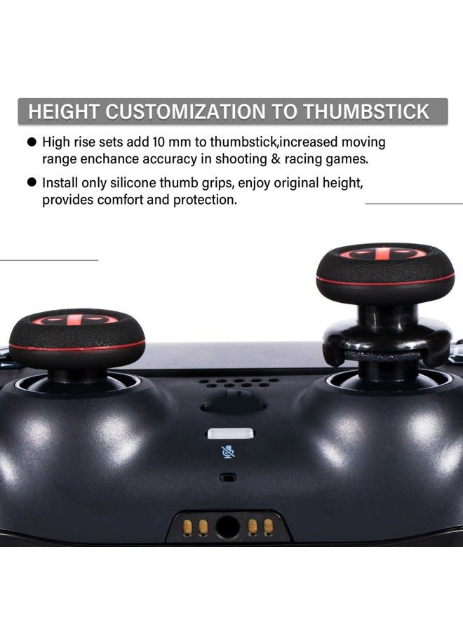 Playrealm FPS Thumbstick Extender & Printing Rubber Silicone Grip Cover 2 Sets for PS5 Dualsenese & PS4 Controller (Immortal) - Image 4
